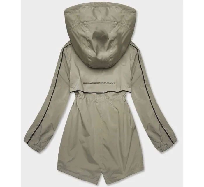 Dámska bunda s tenkou podšívkou olivová (B8119-48)