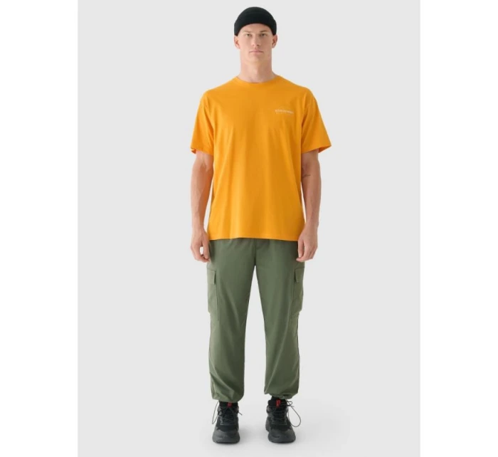 Pánske tričko oversize s potlačou 4F 4FRAW24TTSHM2578-70S