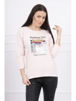 Letná dievčenská blúzka s potlačou púdrovo ružová