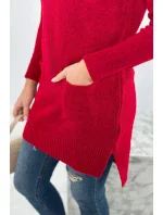 Sveter so stojačikom červený Sveter so stojačikom červený