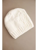 Dámská zimní čepice z vlny s ozdobným  ecru model 21866360 - K-Fashion