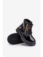 Dětské lakované botky na zip černé model 21641016 - EVENTO Dětské lakované botky na zip černé model 21641016 - EVENTO