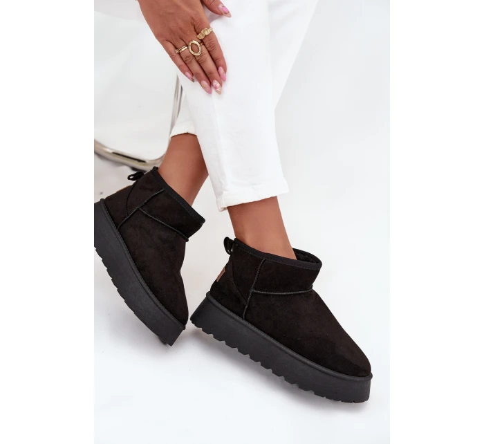 Śniegowce Damskie Na Platformie Czarne Celyra