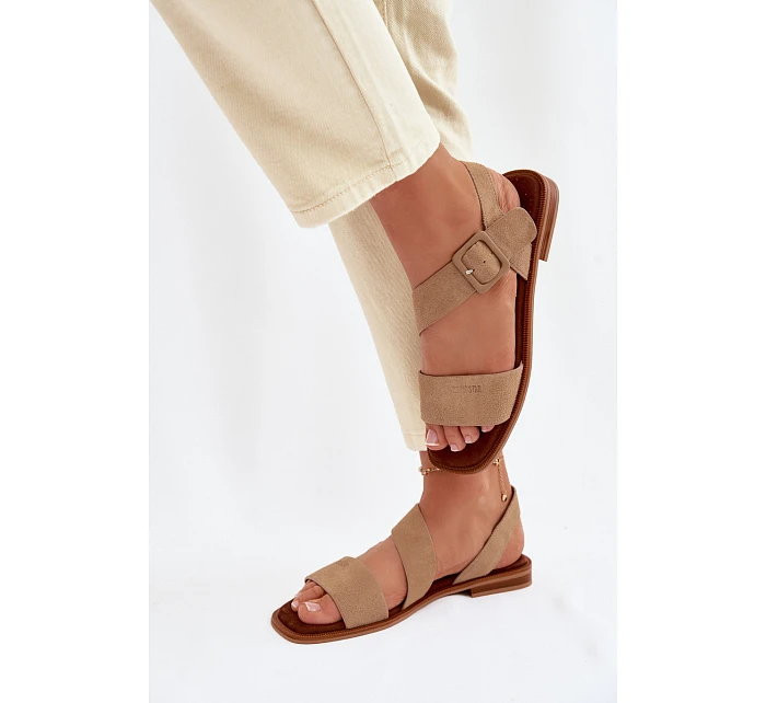 Dámské sandály semišové Big Star TT274491 béžové