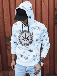 Pánska biela mikina s potlačou FashionStreet BX5323