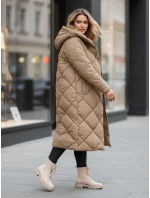 Dámská prošívaná zimní bunda s kapucí khaki Dstreet model 21994601 - FashionStreet