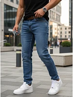 Pánske džínsy slim fit s opaskom modré FashionStreet UX4485