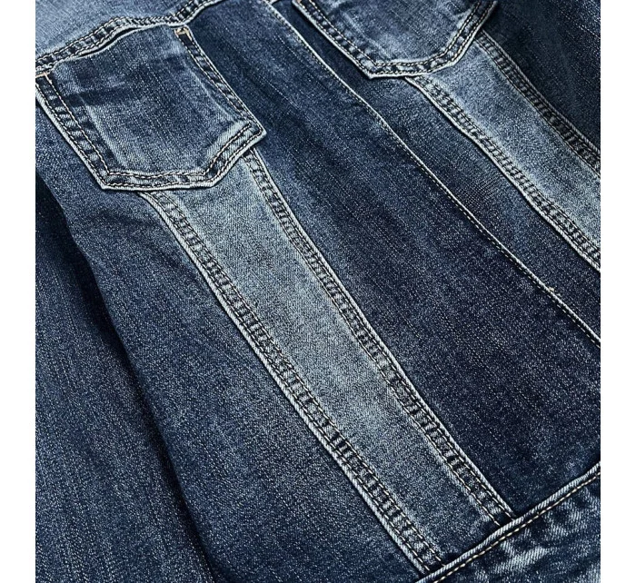 Tmavo modrá krátka dámska džínsová bunda (C062) Tmavo modrá krátka dámska džínsová bunda (C062)