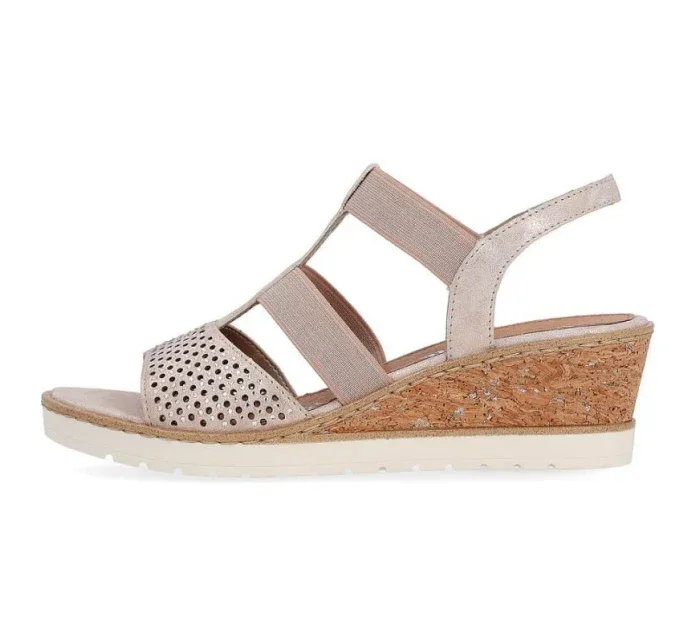 Pohodlné sandály na podpatku Remonte W model 19730112 rose gold - Rieker