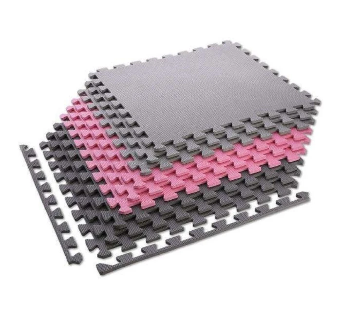 Multipack One Fitness puzzle podložka MP10 ružovo-sivá 9 kusov 10 mm