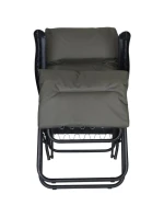 Záhradné kreslo s podnožkou 57x83x106 cm sivo-zelené Záhradné kreslo s podnožkou 57x83x106 cm sivo-zelené