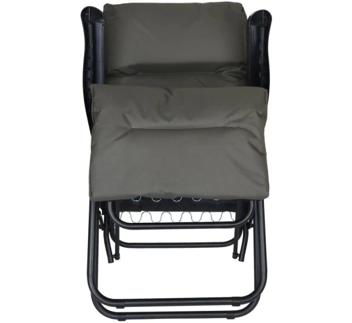 Záhradné kreslo s podnožkou 57x83x106 cm sivo-zelené Záhradné kreslo s podnožkou 57x83x106 cm sivo-zelené