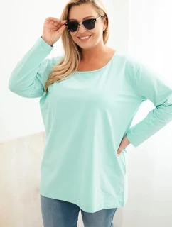 Dámske Plus veľkosť blúzka s lodičkou výstrih Mint