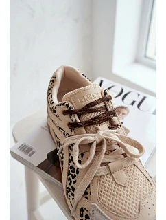 Kožené semišové dámské tenisky Big Star TT274549 béžové