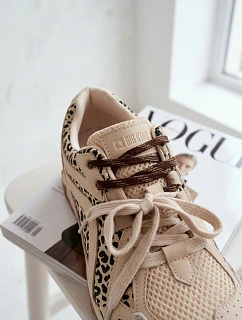 Kožené semišové dámské tenisky Big Star TT274549 béžové