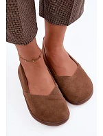 Dámské barefoot baleríny z přírodní semiš hnědé Mirelia