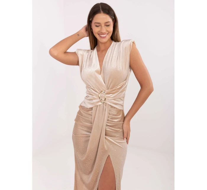 Sukienka IT SK beżowy model 21768489 - FPrice Sukienka IT SK beżowy model 21768489 - FPrice