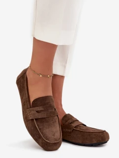 Dámske mokasíny s plochou podrážkou Roseline - tmavozelené