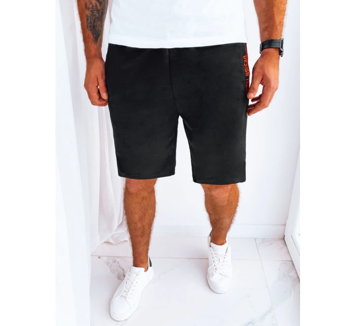 Pánske čierne teplákové šortky FashionStreet SX2221