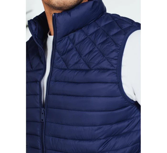 Pánska prešívaná tmavomodrá vesta FashionStreet TX5077