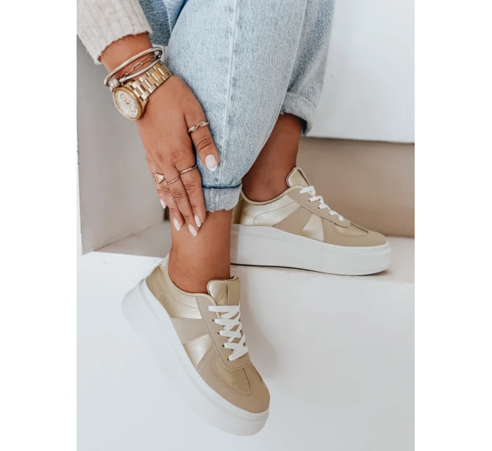 Dámske tenisky na platforme MODNIKKI gold FashionStreet ZY1004