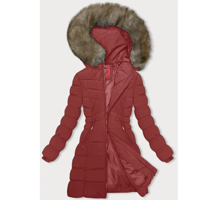 Tmavo červená dámska zimná páperová bunda (LHD-23032) Tmavo červená dámska zimná páperová bunda (LHD-23032)