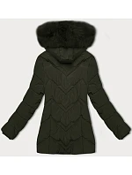 Dámska plus size zimná bunda s kapucňou S'west khaki (B8300-11) Dámska plus size zimná bunda s kapucňou S'west khaki (B8300-11)
