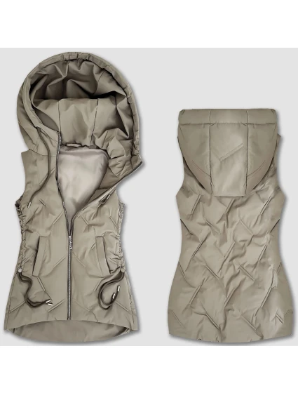 Béžová dámska vesta so šnúrkou (B8381-12)