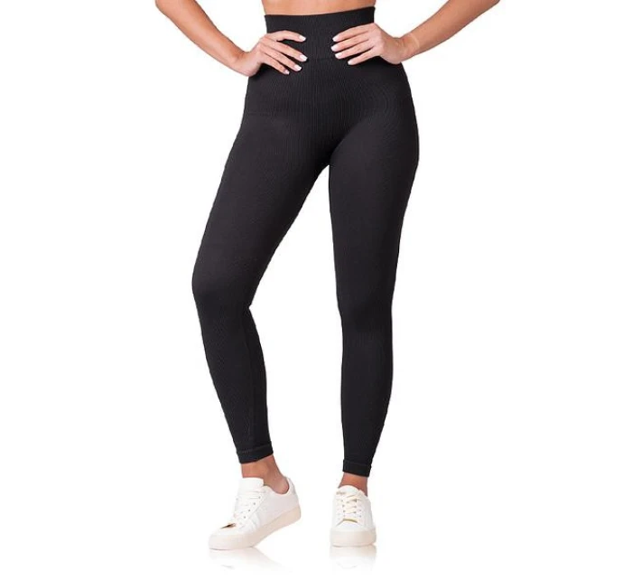 Dámske módne legíny RELAX & GO RIB OPTIC LEGGINGS - BELLINDA - čierne