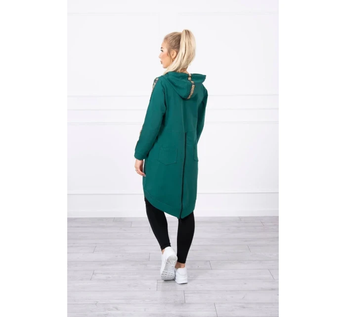 Mikina se zipem na zádech zelená