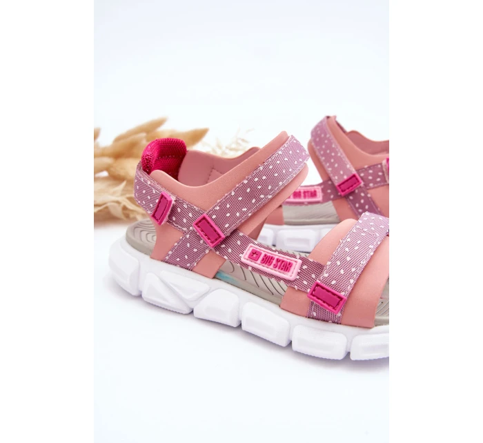 Dziecięce Sandałki Na Rzep Big Star LL374202 Różowe