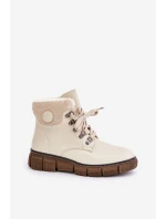 Damskie Ocieplane Botki Trapery Na Zamek Beżowe Mevanisa Damskie Ocieplane Botki Trapery Na Zamek Beżowe Mevanisa