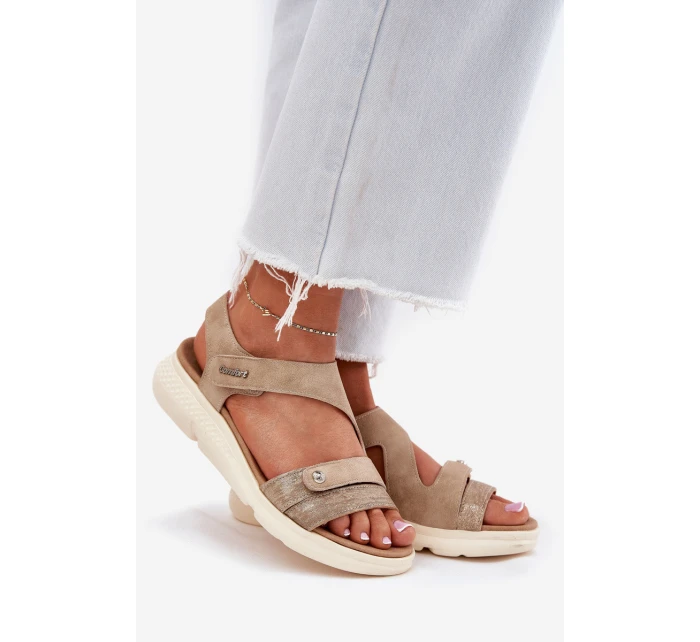 Sandały Damskie Na Koturnie Beżowe Maroriella