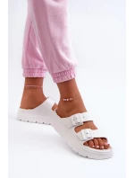 Biele dámske penové papuče Melorea na platforme