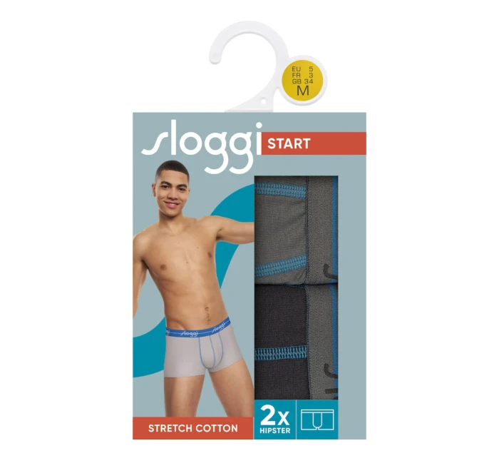 Pánske boxerky Štart Hipster C2P box - BROWN - LIGHT COMBINATION - šedá - čierna M003 - SLOGGI Pánske boxerky Štart Hipster C2P box - BROWN - LIGHT COMBINATION - šedá - čierna M003 - SLOGGI