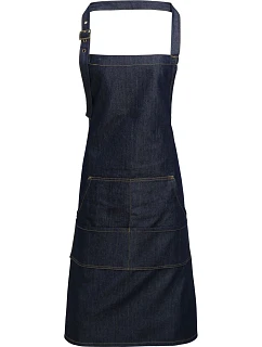Premier PR 126 Džínsová zástera s náprsenkou 39.0126 indigo denim