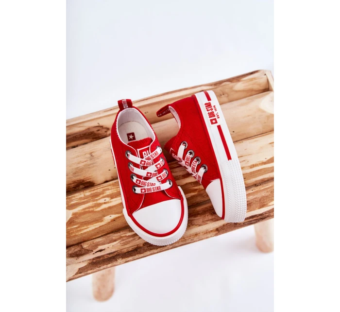 Dziecięce Materiałowe Trampki BIG STAR KK374071 Czerwone Dziecięce Materiałowe Trampki BIG STAR KK374071 Czerwone