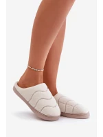 Kožené Teplé Pantofle Dámské Béžové model 21677604 - Boto Kožené Teplé Pantofle Dámské Béžové model 21677604 - Boto