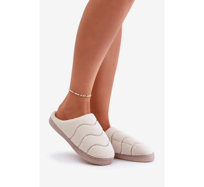 Kožené Teplé Pantofle Dámské Béžové model 21677604 - Boto Kožené Teplé Pantofle Dámské Béžové model 21677604 - Boto