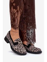 Kožené Lakované Mokasíny Leopard model 21691286 Černé - VINCEZA