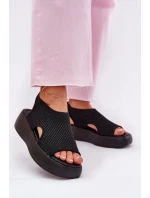 Sandały Damskie Na Platformie Czarne Kavira Sandały Damskie Na Platformie Czarne Kavira