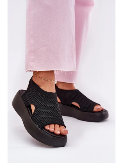 Sandały Damskie Na Platformie Czarne Kavira Sandały Damskie Na Platformie Czarne Kavira