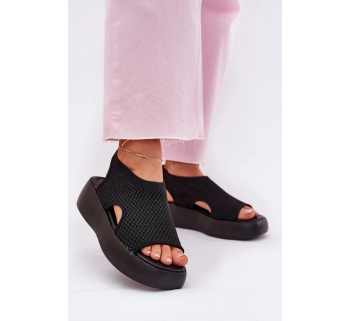 Sandały Damskie Na Platformie Czarne Kavira Sandały Damskie Na Platformie Czarne Kavira