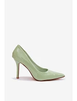 Klasické lakované lodičky z imitace kůže Zelené model 22092155 - Boto