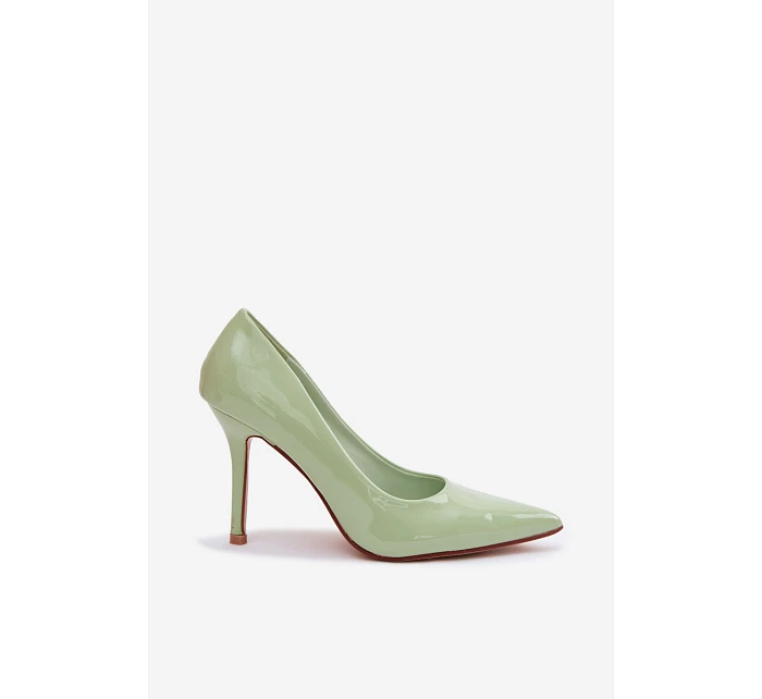 Klasické lakované lodičky z imitace kůže Zelené model 22092155 - Boto