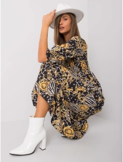 Šaty DHJ SK 13965 1.61P čierna a žltá