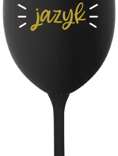 CHRASTÍ MI JAZYK - černá sklenice na víno 350 ml