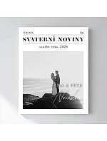 Personalizovaný magický fotoobraz v rámu - 40x50 - svatební noviny