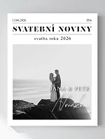 Personalizovaný magický fotob obraz v ráme – 40x50 – svadobné noviny