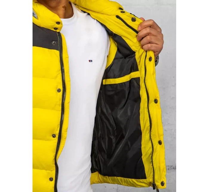 Pánská vesta s kapucí žlutá Dstreet model 21967492 - FashionStreet Pánská vesta s kapucí žlutá Dstreet model 21967492 - FashionStreet